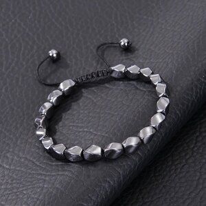 Men's Gray Hematite Natural Energy Stone Beaded Reiki Healing Bracelet NEW